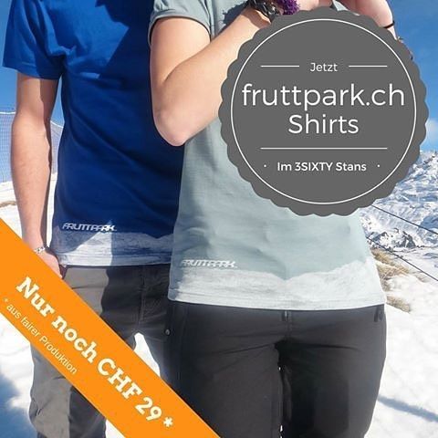 Die neuen @fruttpark Shirts könnt ihr ab sofort auch im @3sixty.ch Stans kaufen!? #yeppa #shirts #3sixty #fruttpark #freestyle #snow #gogetitnow ??
